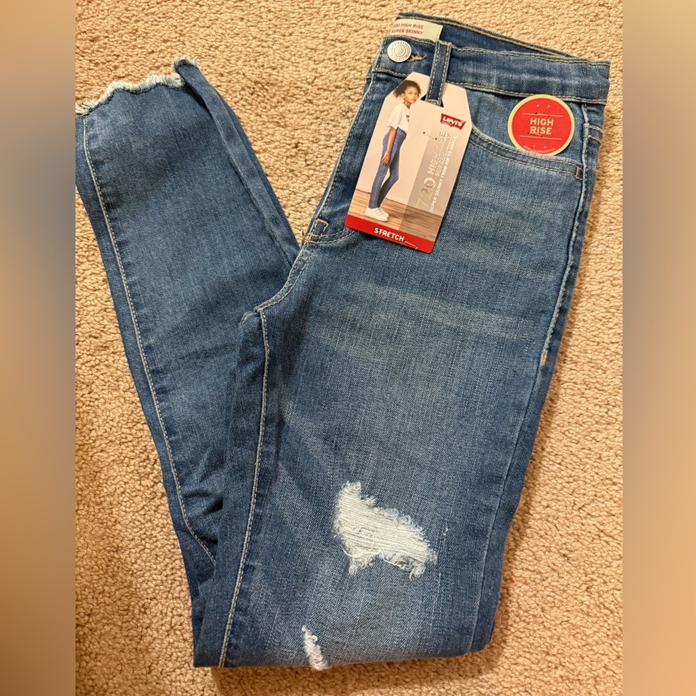 Levi's Blue Distressed Slim Fit Jeans